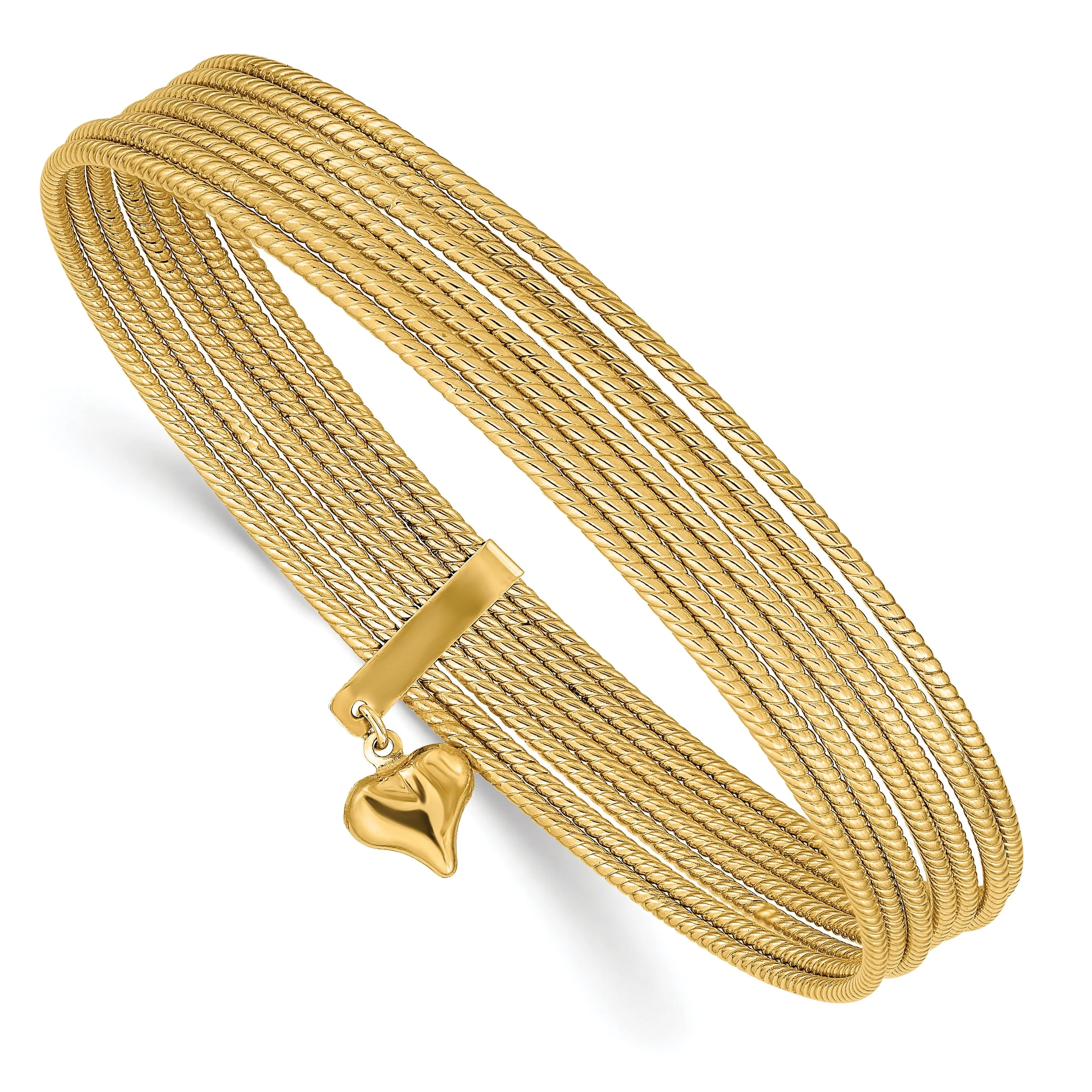 14k Yellow Gold Slip On 7 Bangles