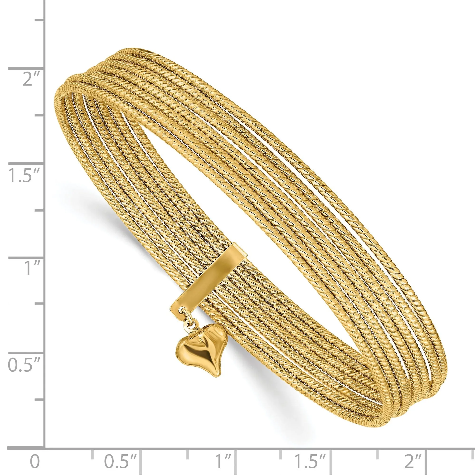 14k Yellow Gold Slip On 7 Bangles