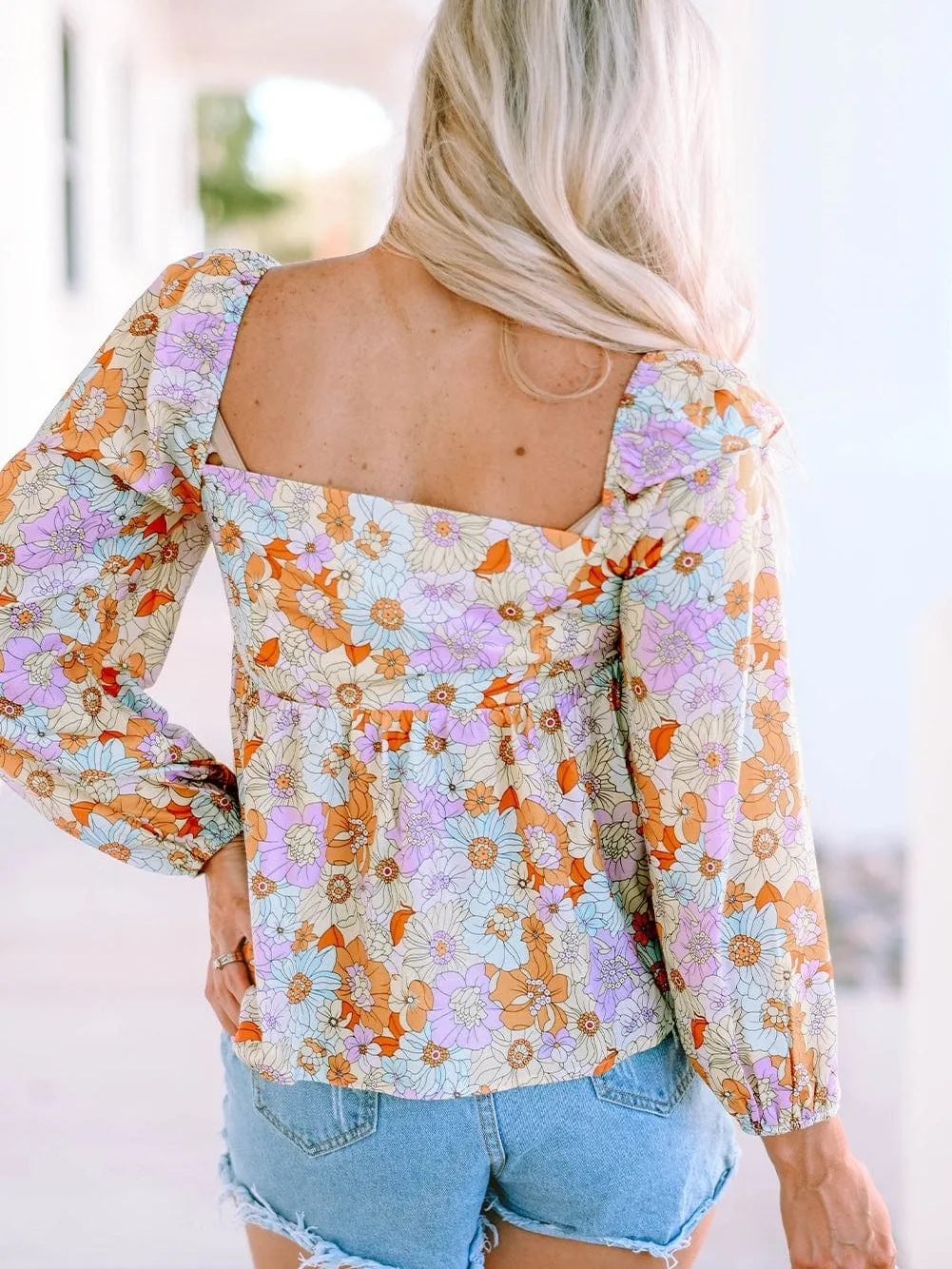 70s Inspired Floral Print Shirt