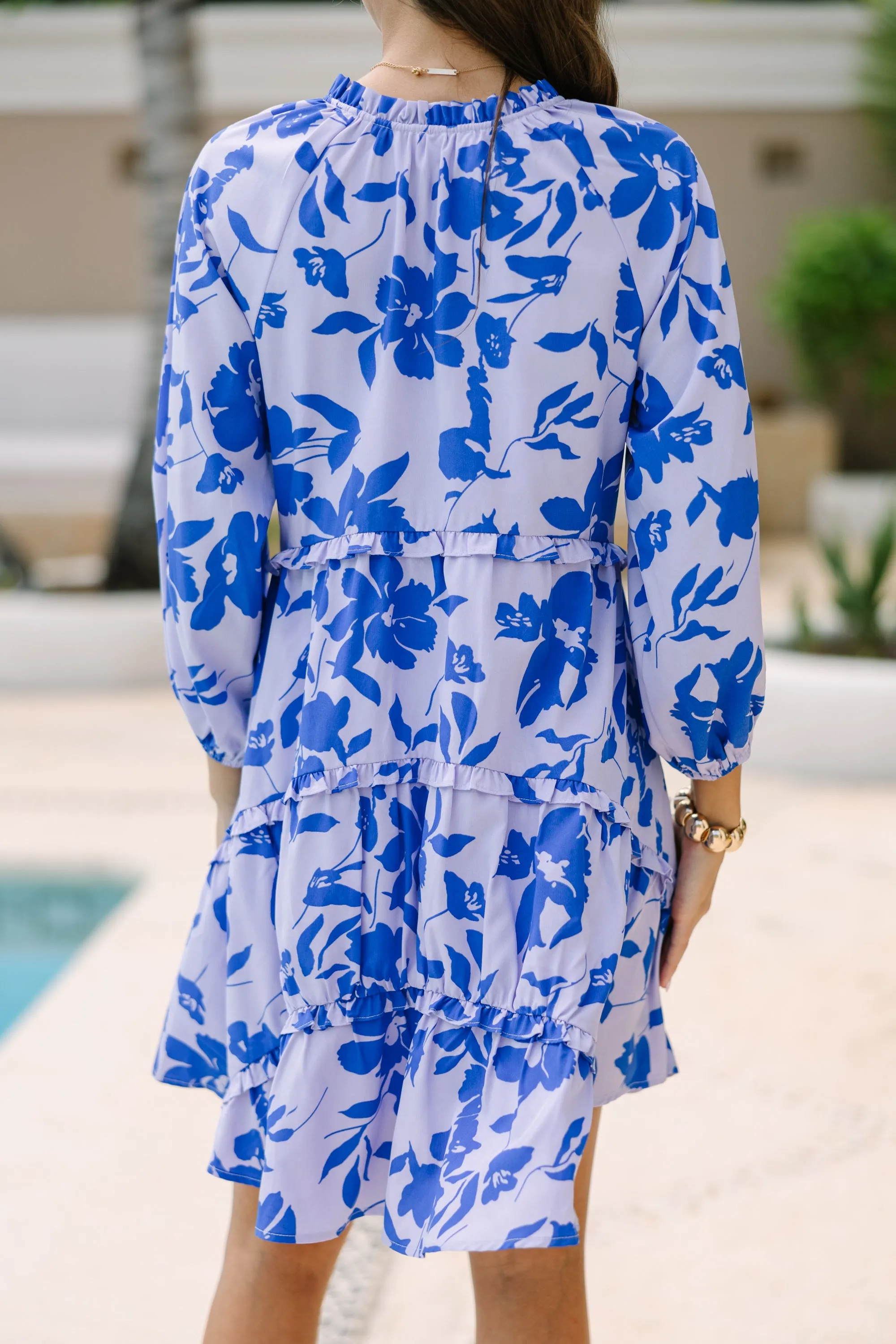 All That You Know Periwinkle Blue Floral Dress