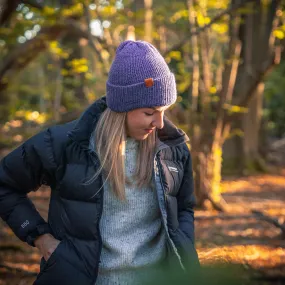 Alpaca Wool Beanie Hat - Mauve Mix