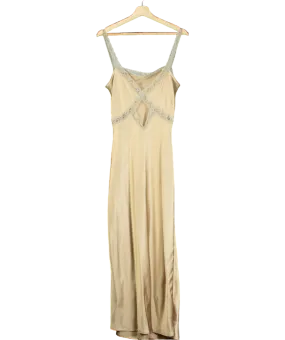 Anthropologie Beige Lace-trimmed Reversible Slip Dress UK S