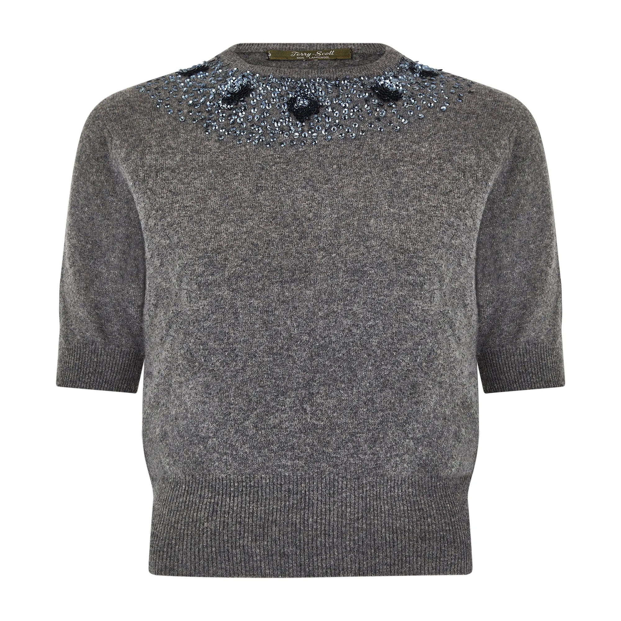 ARCHIVE - 1950s Terry Scott Grey Lambswool and Sequined Twin Set