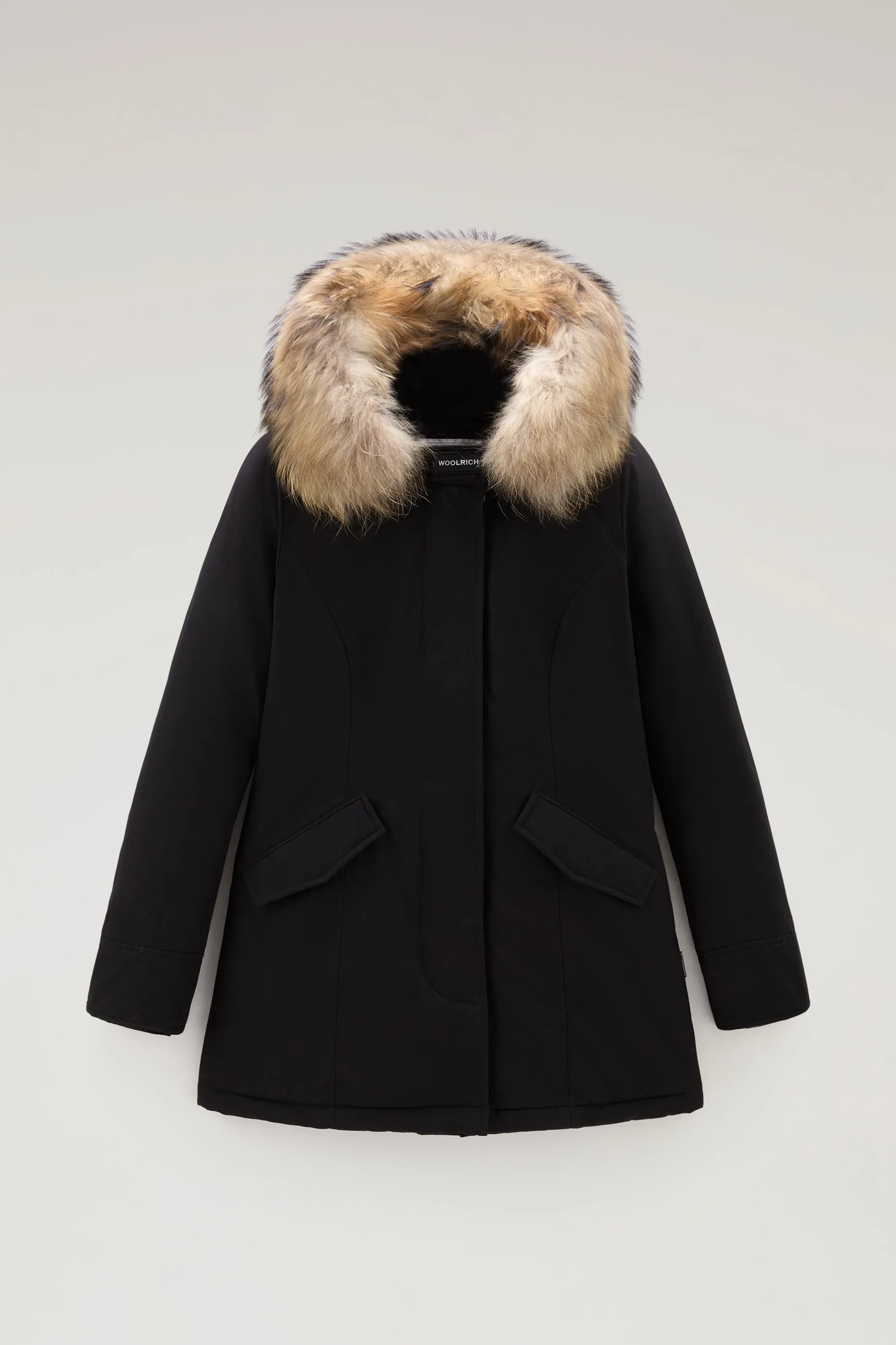 Arctic Parka in Ramar Cloth with Detachable Fur Trim Black