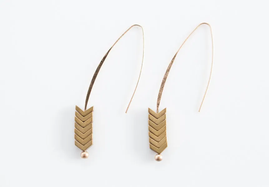 Arrow Stone Drop Earrings