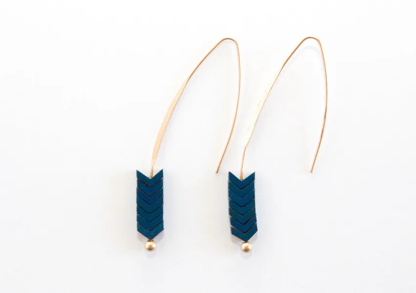 Arrow Stone Drop Earrings