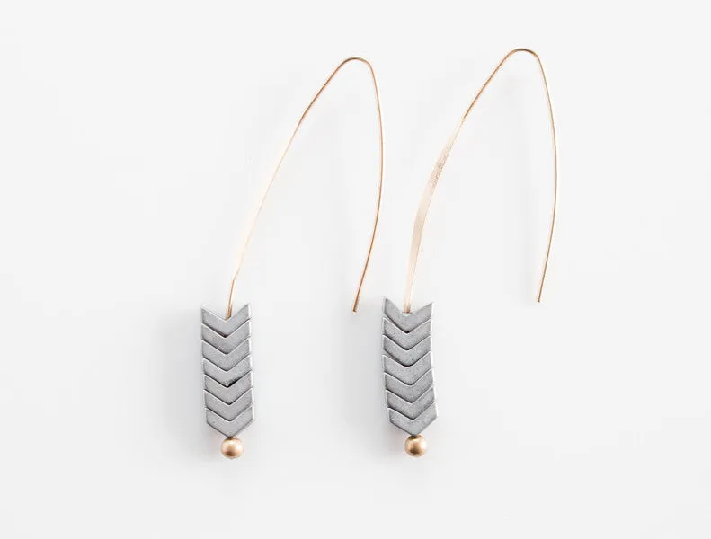 Arrow Stone Drop Earrings