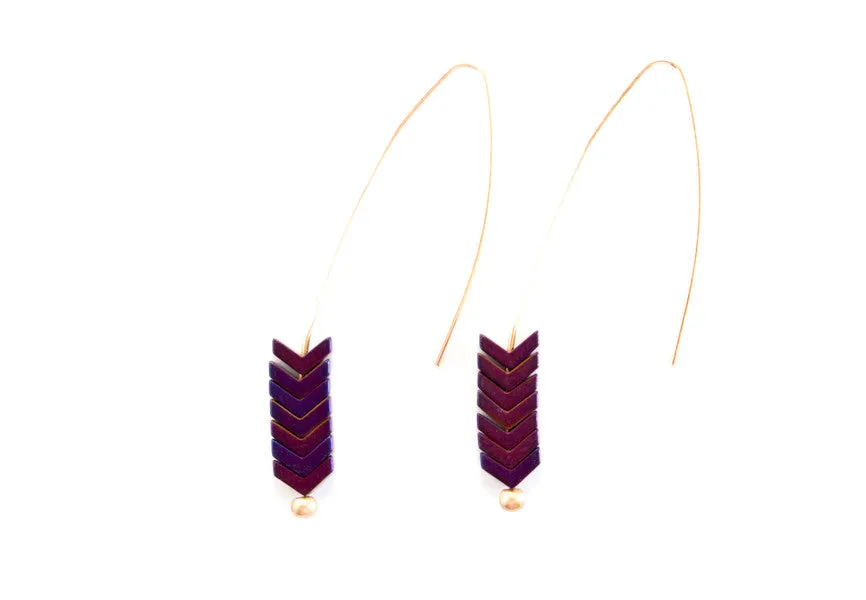 Arrow Stone Drop Earrings