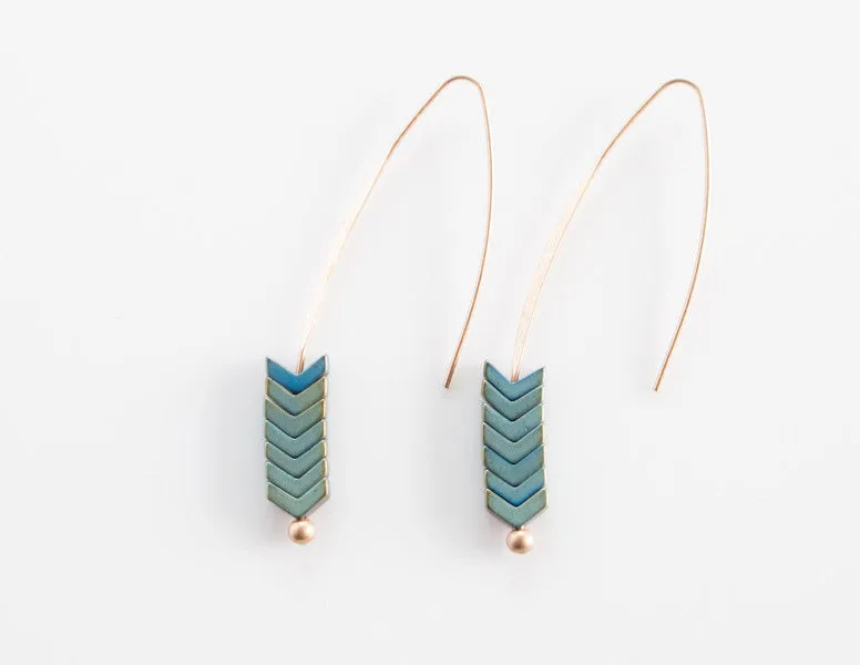 Arrow Stone Drop Earrings