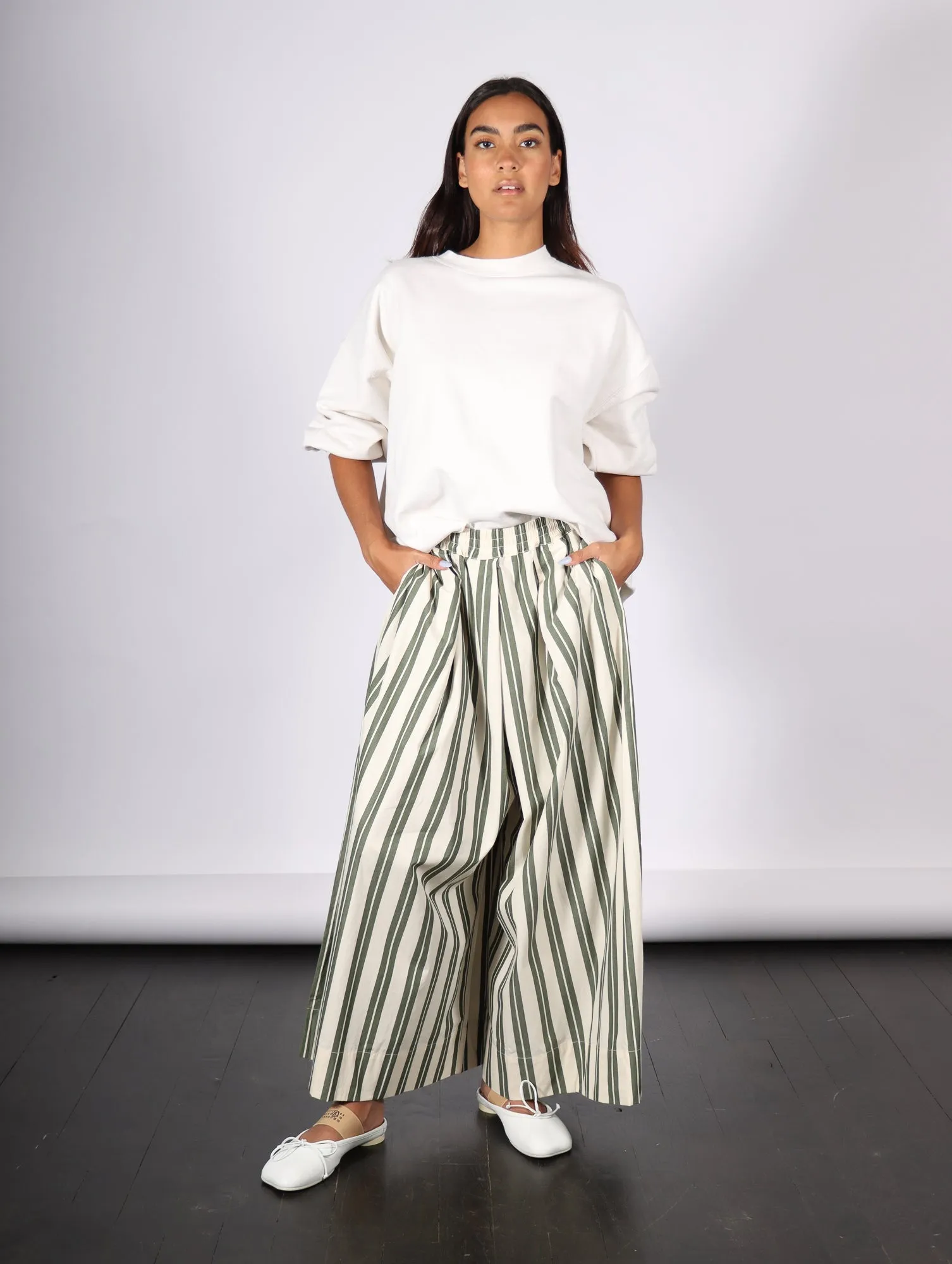 Athena Pant in Forest Stripe by Kowtow