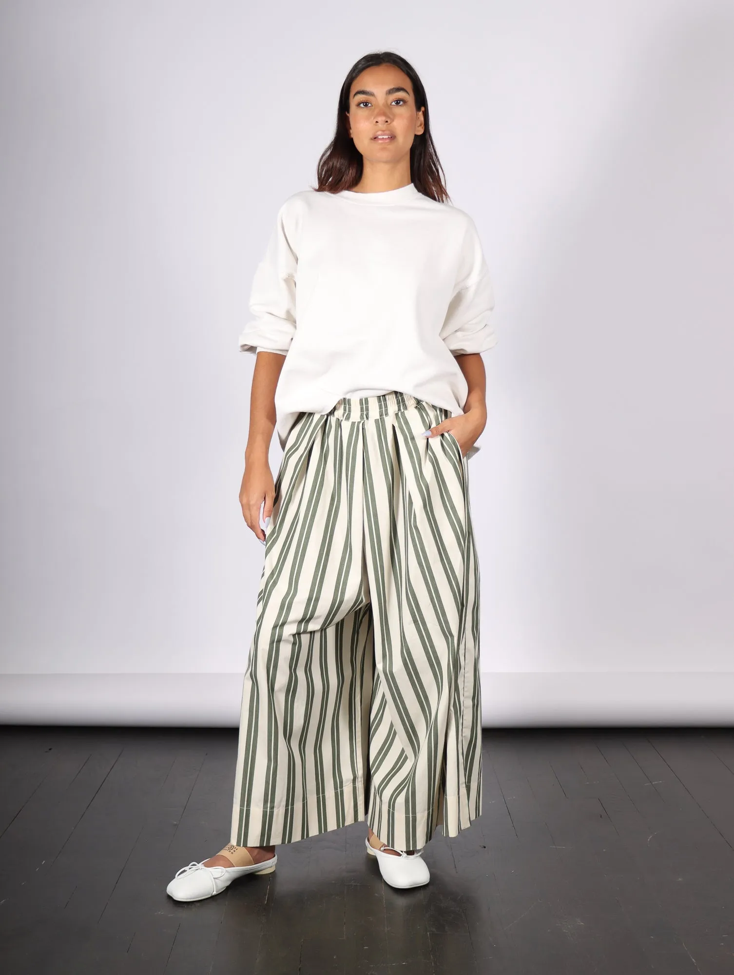 Athena Pant in Forest Stripe by Kowtow