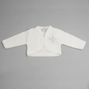 Baby Girls Bolero Cardigan Christening Day - White