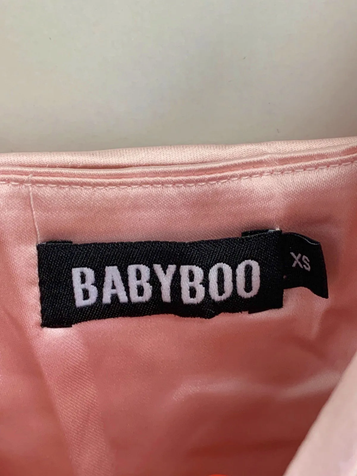 BABYBOO Pink Satin Slip Dress XS