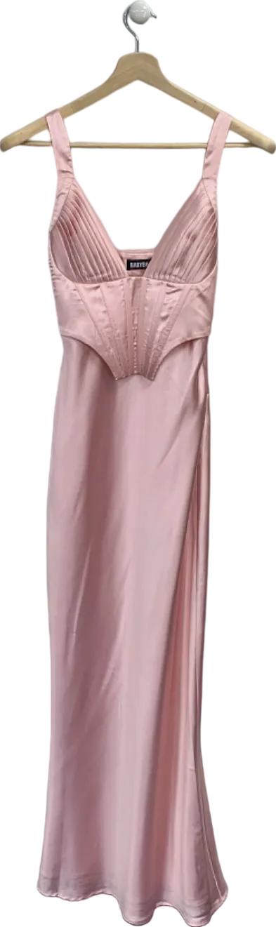 BABYBOO Pink Satin Slip Dress XS