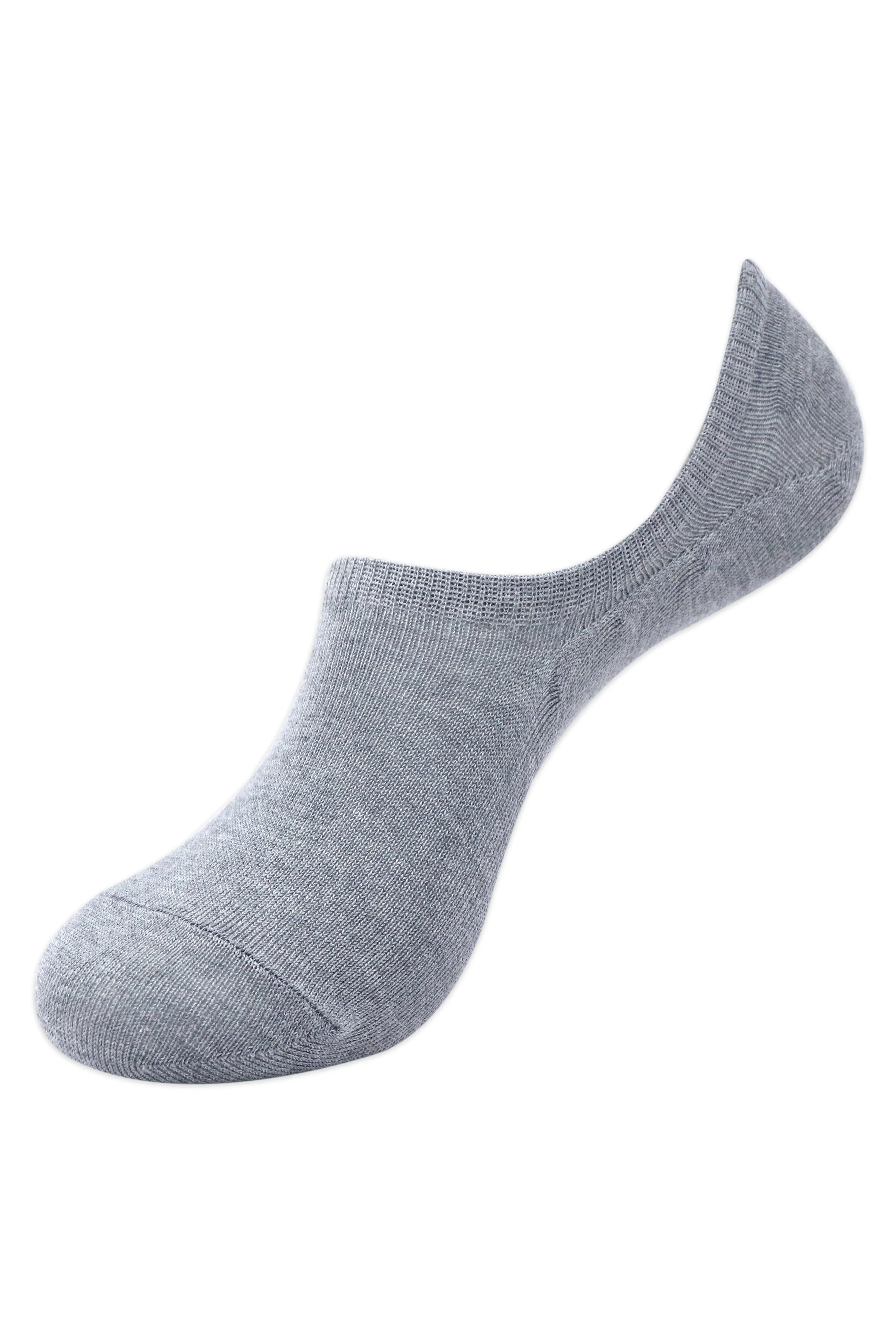 Balenzia Men's Cotton Sneaker Socks with Anti-Slip Silicon System- (Pack of 3 Pairs/1U) (D.Grey,Olive,L.Grey)