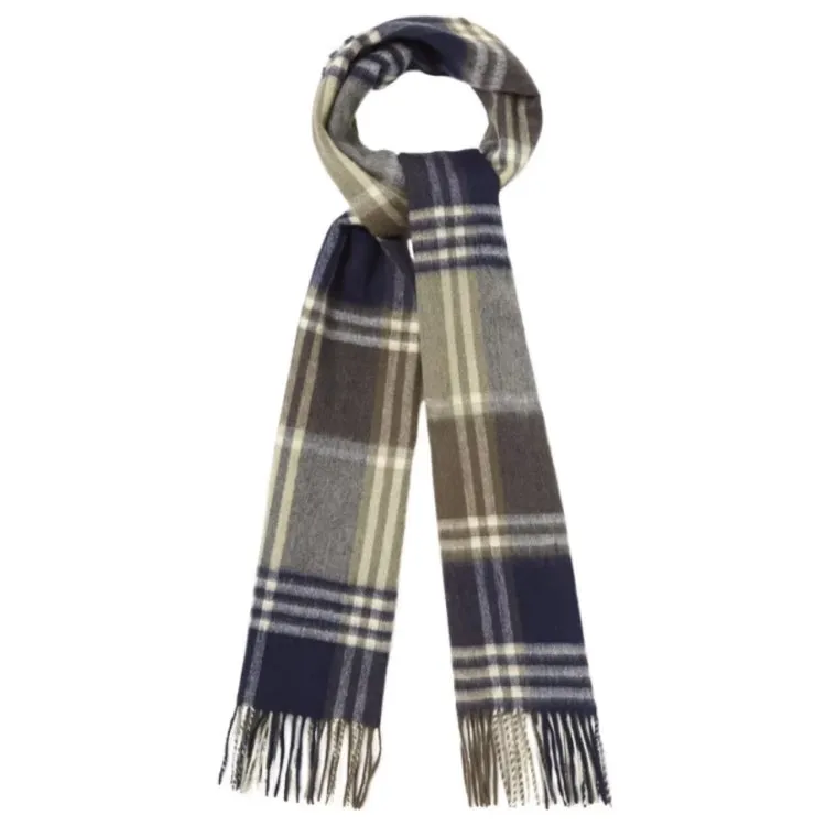 Barbour Kindar Check Tartan Scarf - Olive-Navy