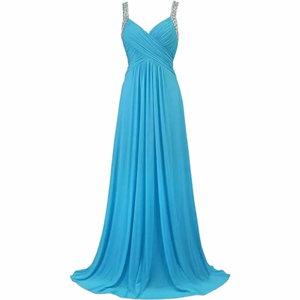 Beaded Prom Dress Long Chiffon Bridesmaid Dresses