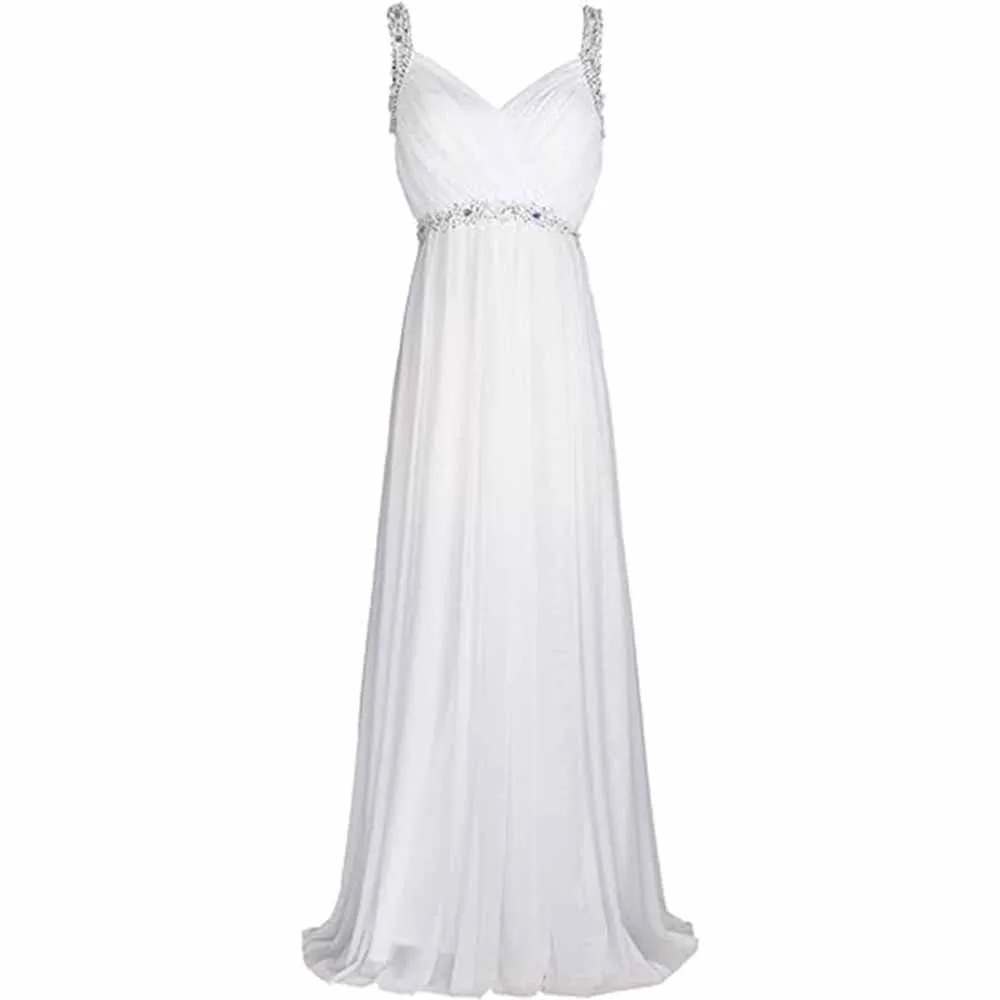 Beaded Prom Dress Long Chiffon Bridesmaid Dresses