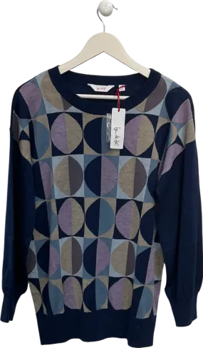 Ben De Lisi Blue Patterned Jumper UK M