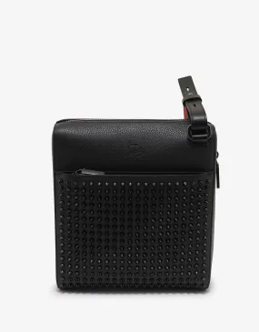 Benech Medium Reporter Black Leather Spikes Bag -