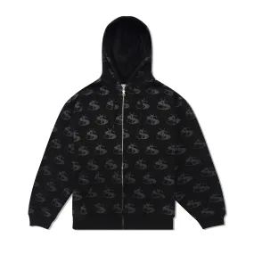 Bijou Pullover Hood, Black / Indigo