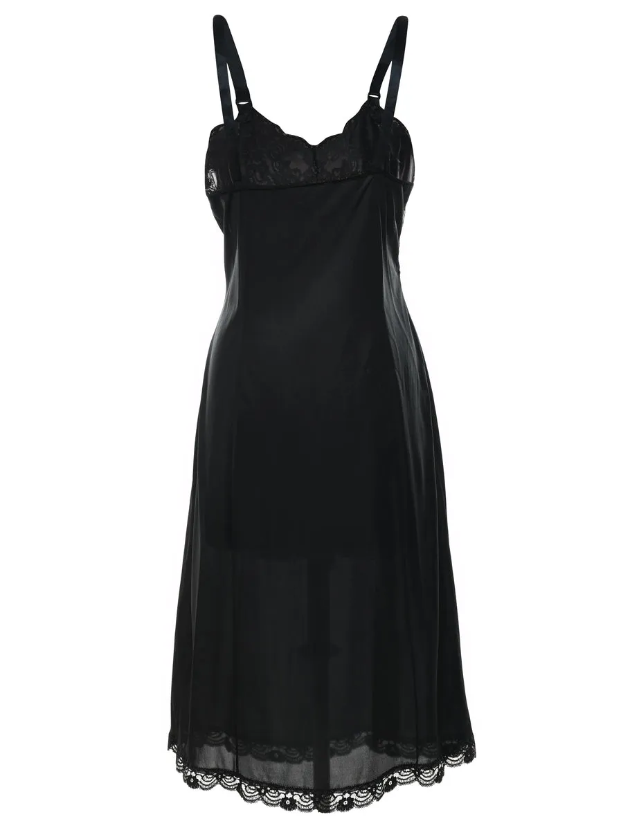 Black Classic Slip Dress - S