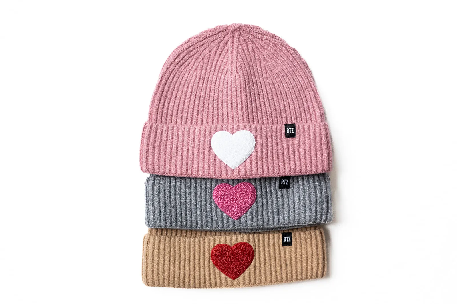 Blush Terry Heart Beanie