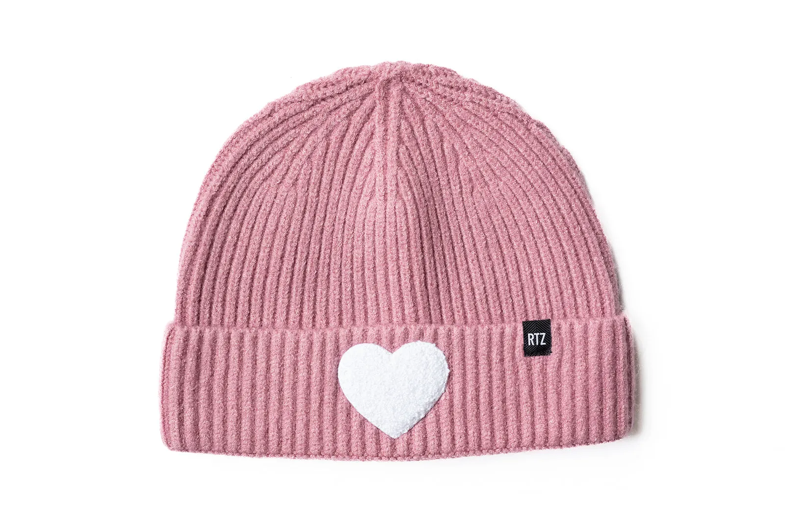 Blush Terry Heart Beanie