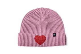 Blush Terry Heart Beanie