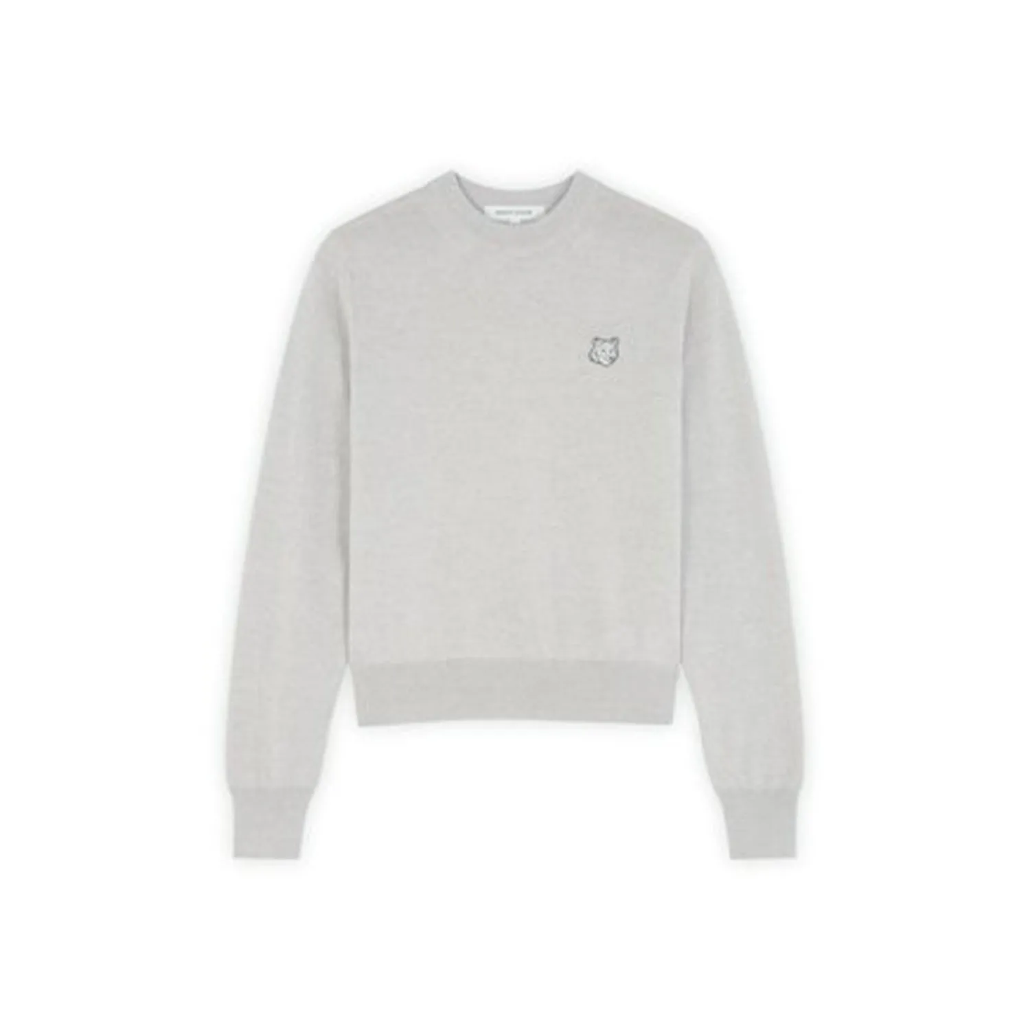 Bold Fox Head Patch Regular Jumper Light Grey Melange