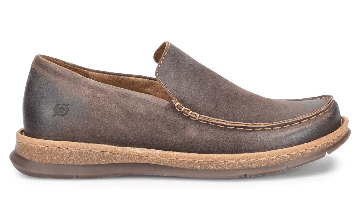 Born Men's Baylor Taupe Leather Slip On Casual Shoes BM0009917