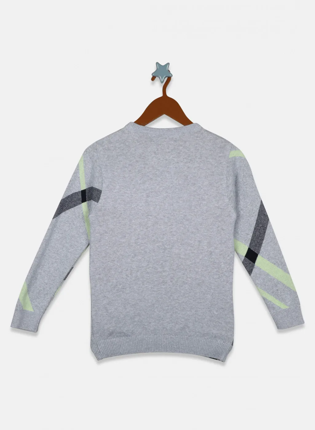 Boys Grey Stripe Pullover