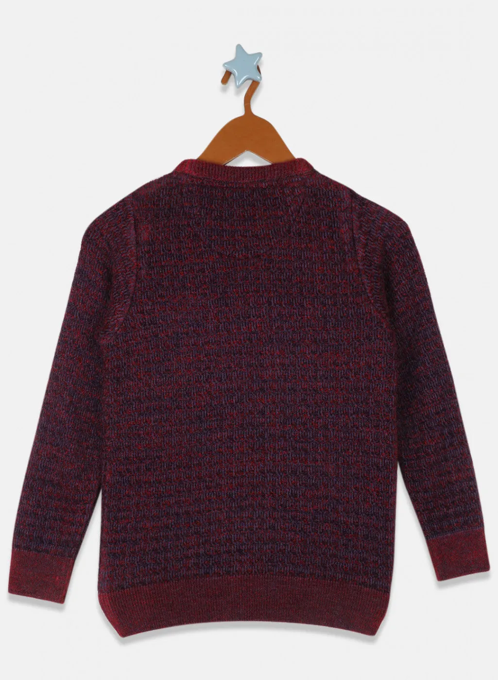 Boys Maroon Printed Pullover