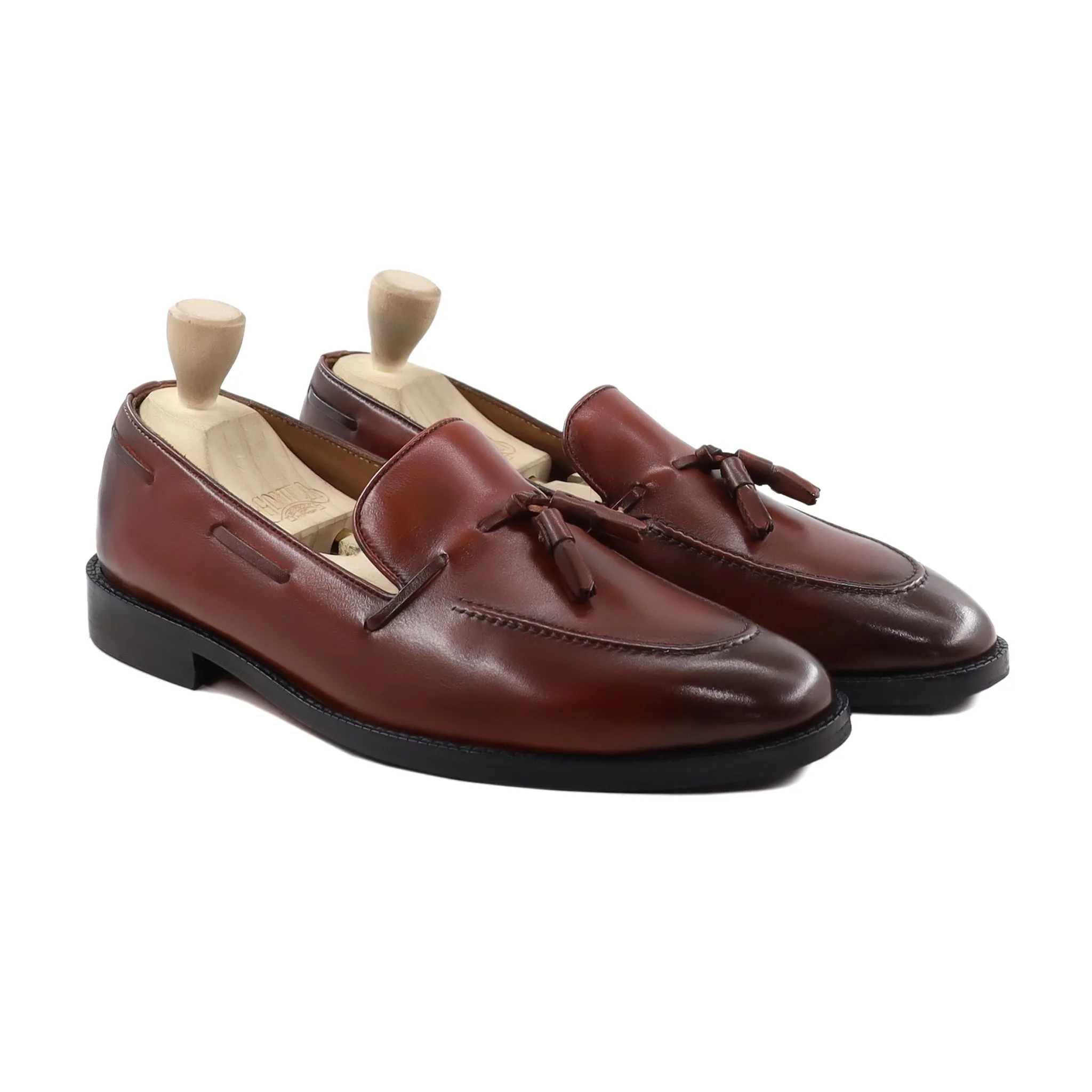 Brenti - Men's Reddish Brown Calf Leather Loafer