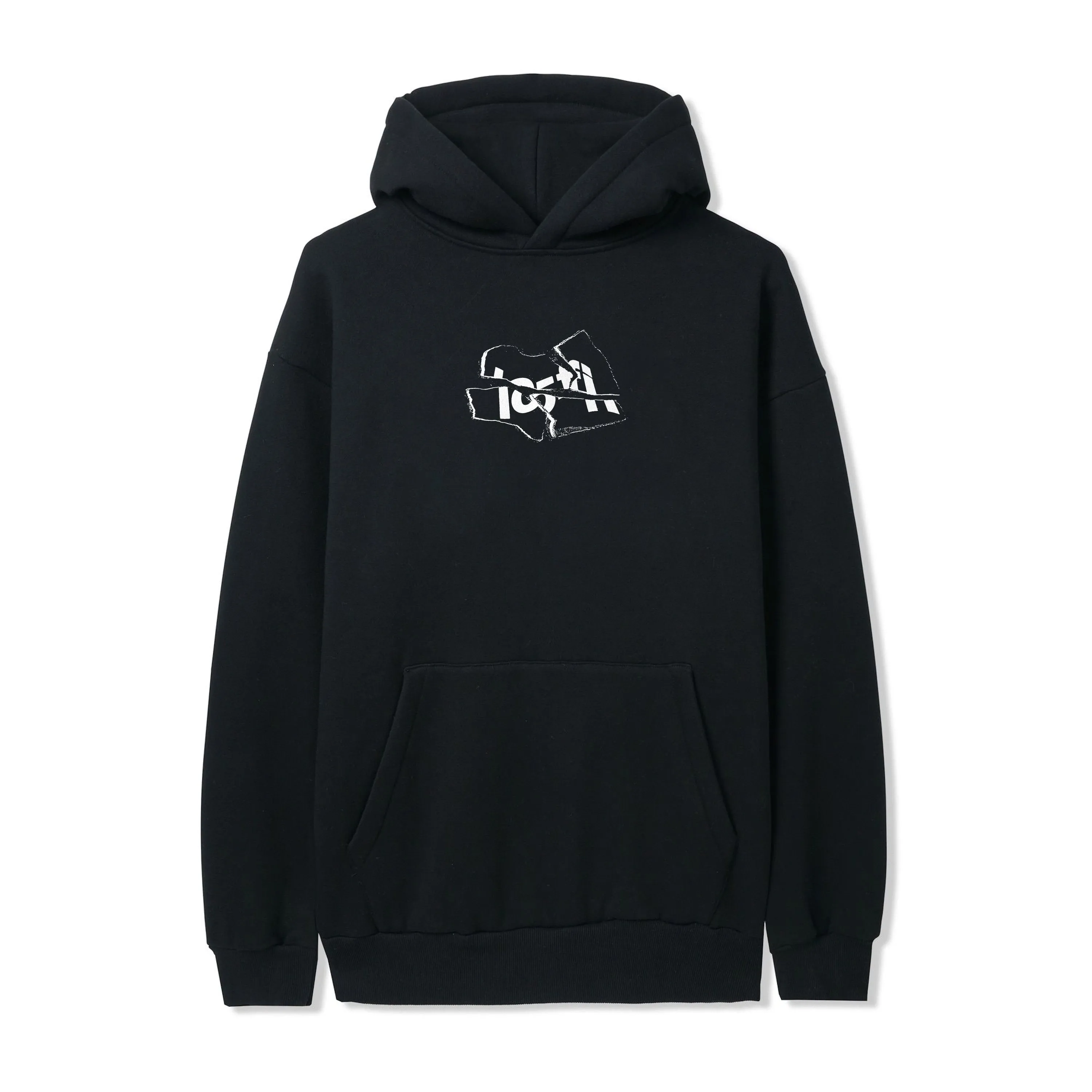 Broken Logo Pullover Hood, Black