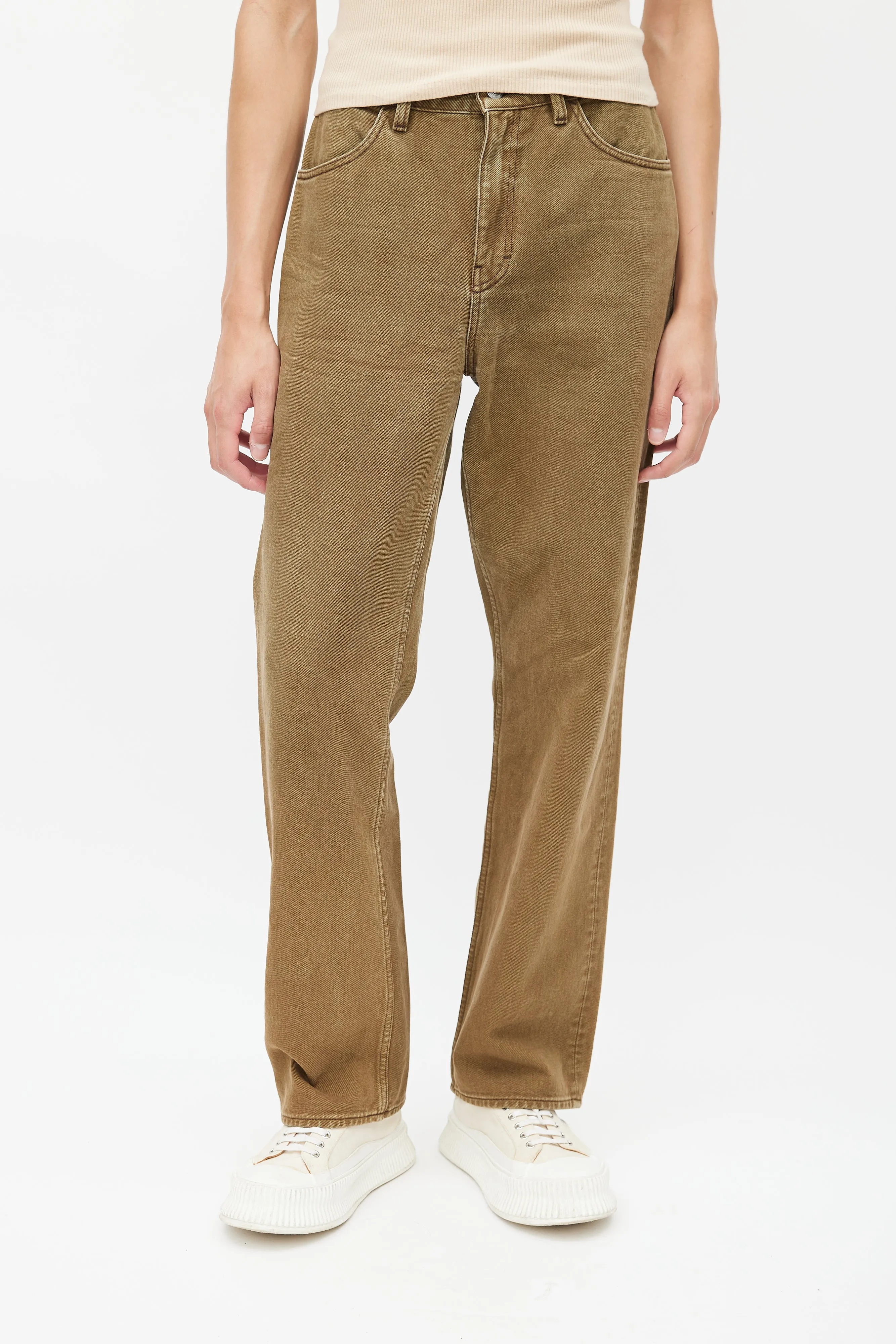 Brown Formal Cut Denim Jeans