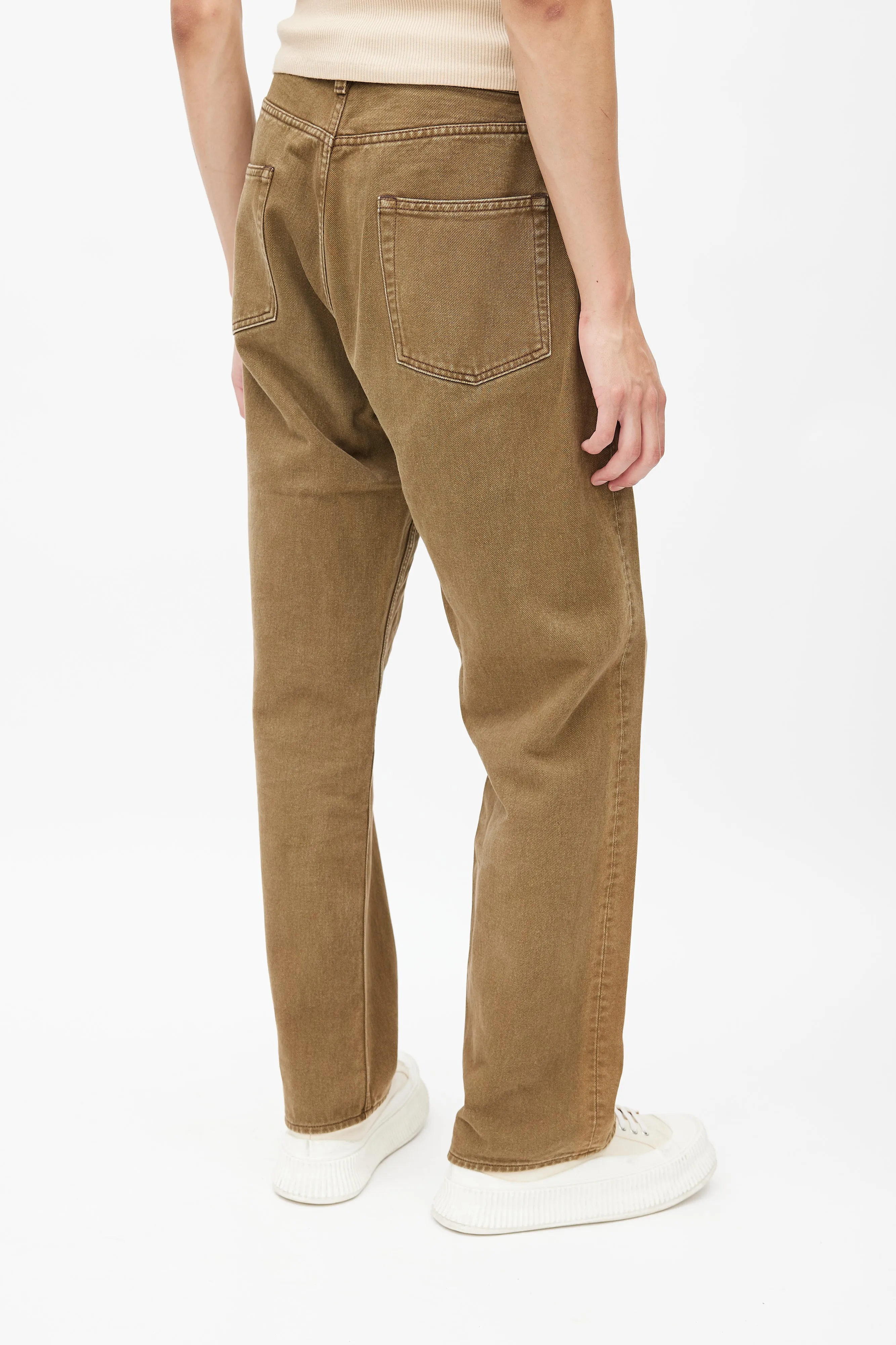 Brown Formal Cut Denim Jeans