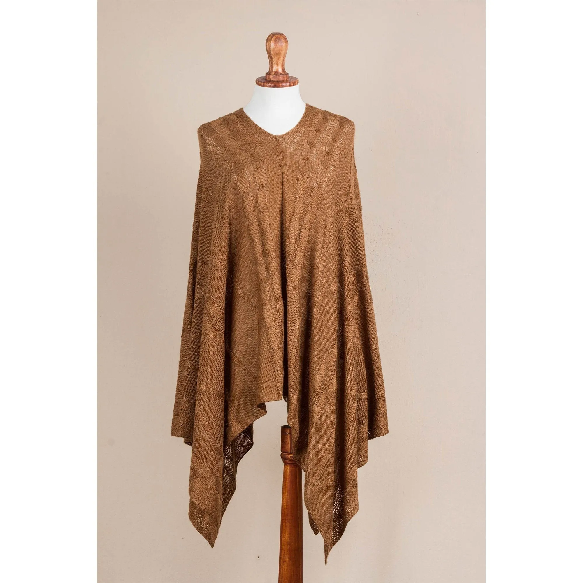 Brown Lightweight Peruvian Poncho