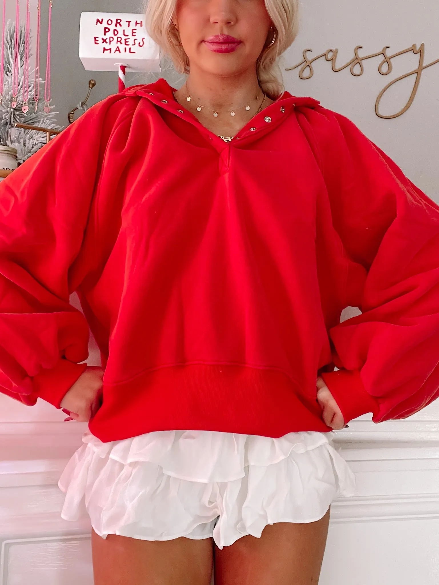 Brynn Pullover Top | Red