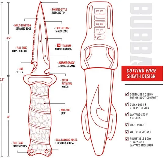 Bubba Scout Pointed Dive Knife - 3.5 Inch