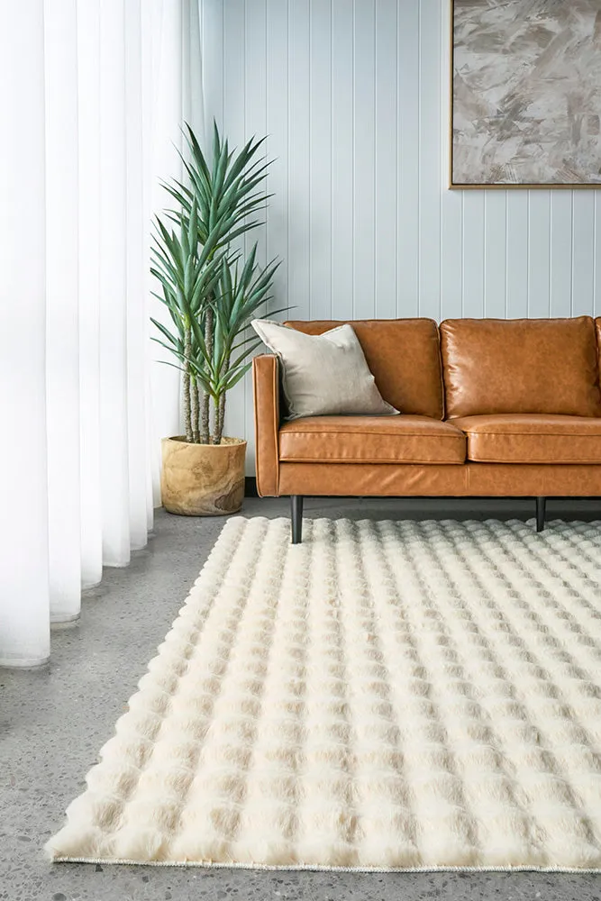 Bubble Washable Rug - Natural 160X100Cm