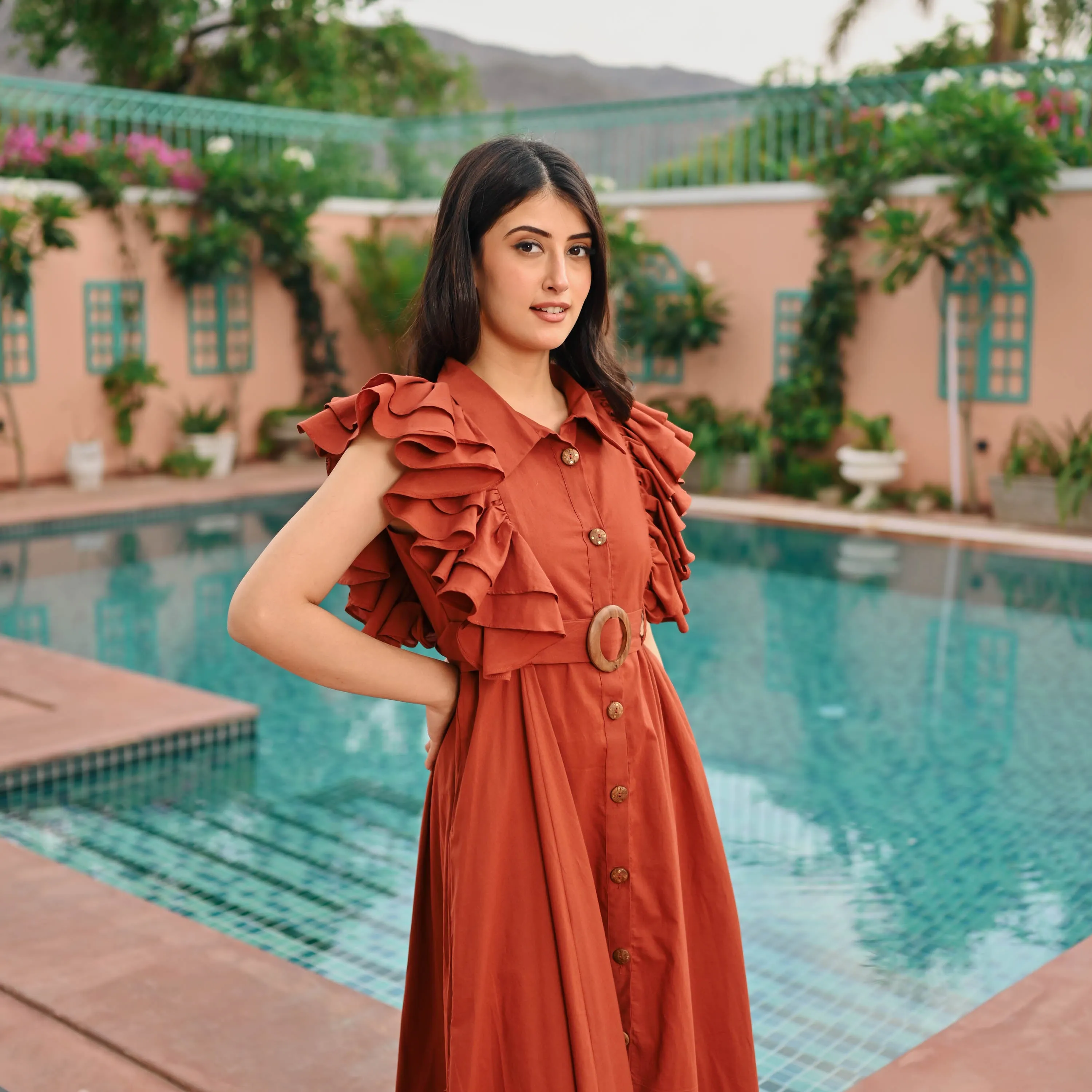 Bunaai Brown Whisper Cotton Dress