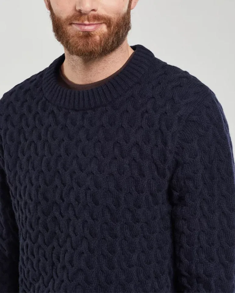 Cable Knit Pullover NAVY