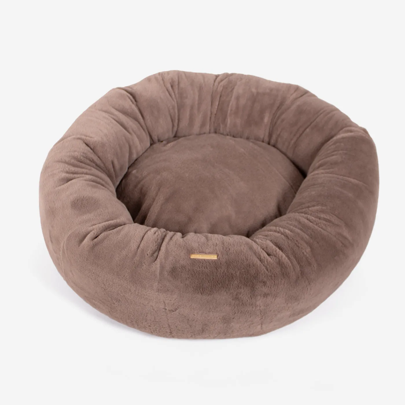 Calming Anti-Anxiety Donut Bed With Removable Covers in Fawn Faux Fur by Lords & Labradors