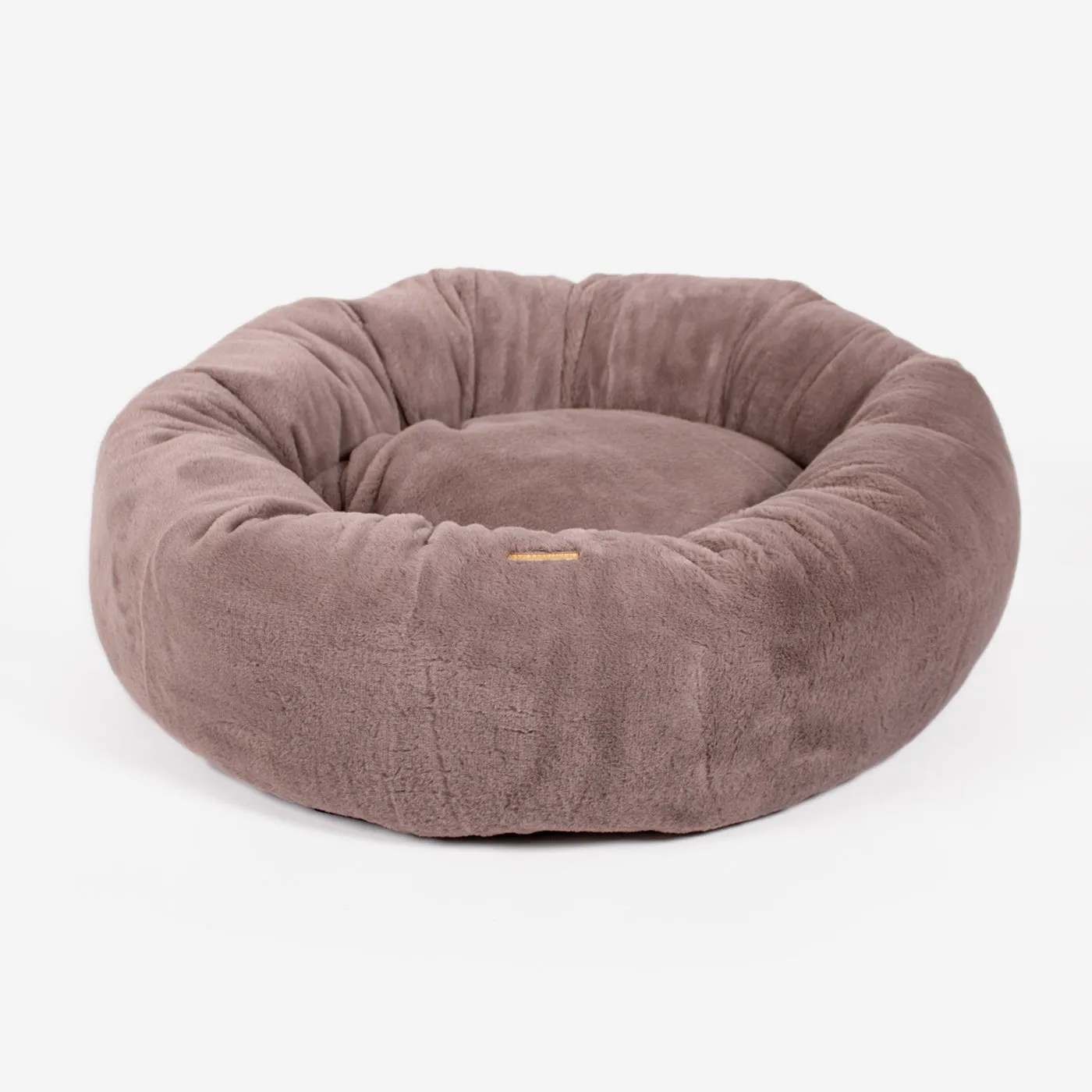 Calming Anti-Anxiety Donut Bed With Removable Covers in Fawn Faux Fur by Lords & Labradors