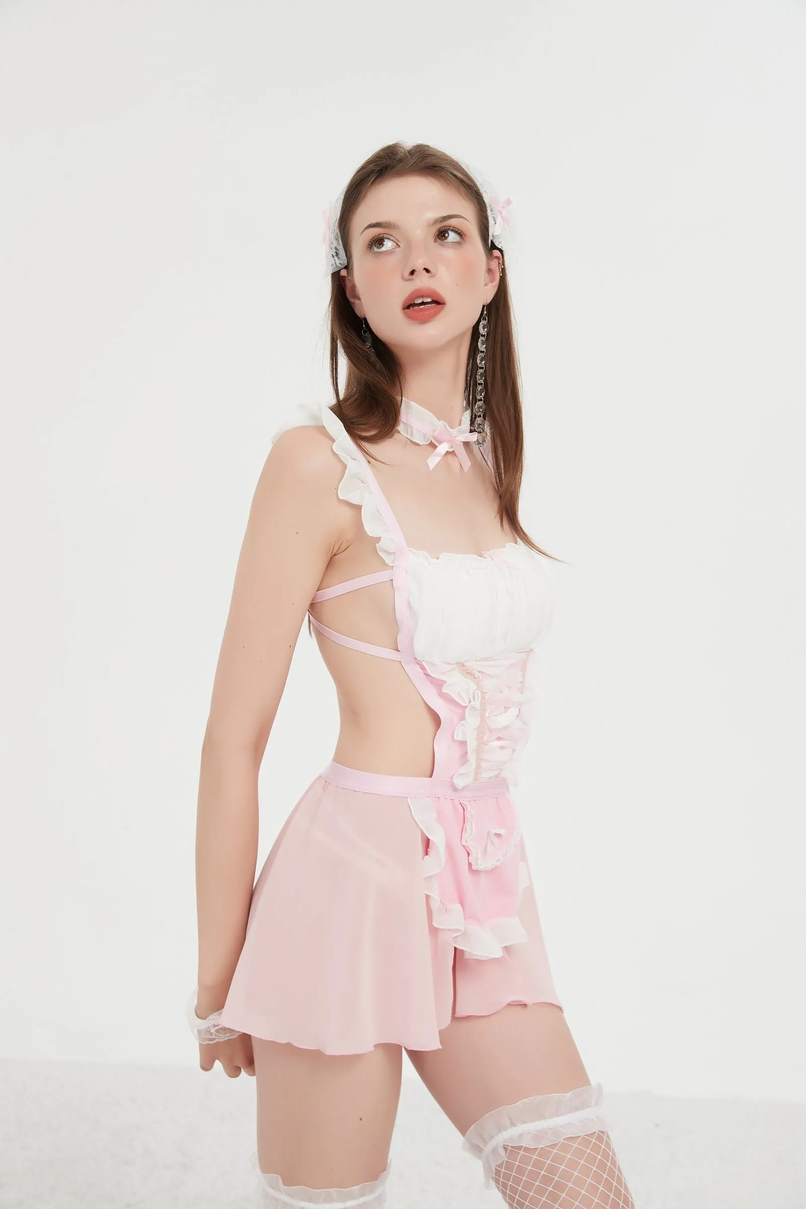 Candy Blush Ruffle Corset Set