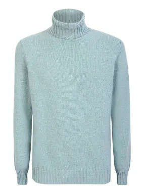 Cashmere high neck pullover light blue