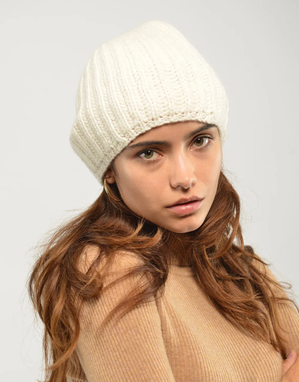 Cashmere Winter Warmer Beanie in Ivory