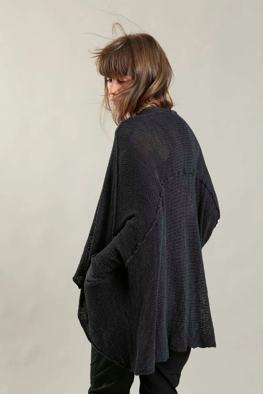 Charcoal Cozy Oversized Sweater with Pockets