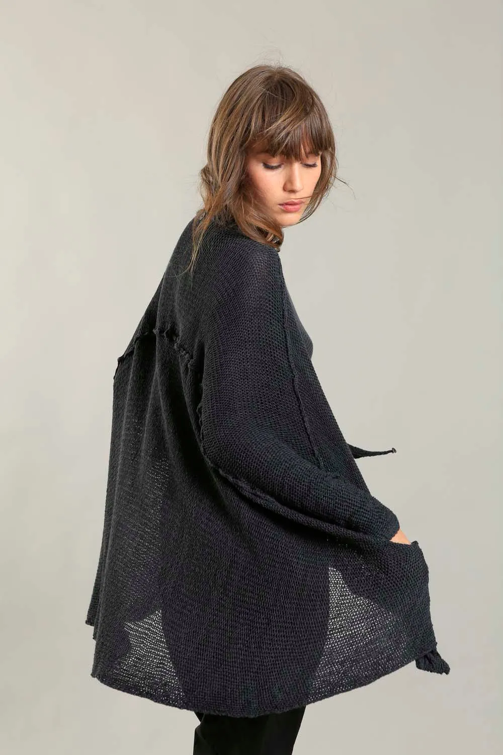 Charcoal Cozy Oversized Sweater with Pockets